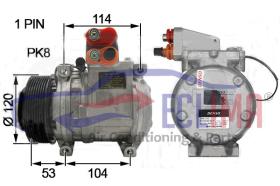 ECLIMA 121182 - COMPRESOR DENSO 10PA15C CLAAS-JOHN DEERE-RENAULT AGR PV8 125