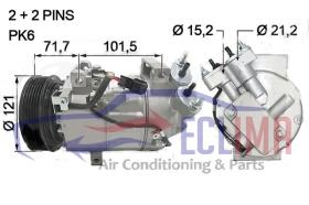 ECLIMA 121023 - COMPRESOR ZEXEL DCS17 RENAULT PV6 125MM 12V