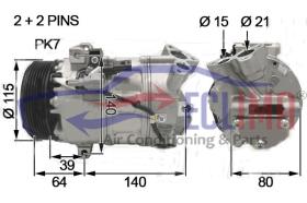 ECLIMA 121688 - COMPRESOR RENAULT DCS17 PV7 120MM 12V