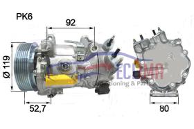 ECLIMA 121892X - COMPRESOR EQUIV SANDEN SD7C16 CITROEN-PEUGEOT PV6 119MM 12V