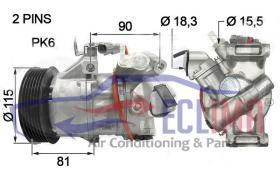 ECLIMA 121722 - COMPRESOR DENSO 5SE09C TOYOTA PV6 120MM 12V