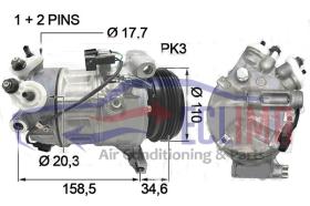 ECLIMA 121960 - COMPRESOR SANDEN PXC16 VOLVO PV3 110MM 12V