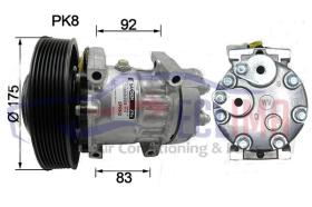 ECLIMA 121620 - COMPRESOR SANDEN SD7H15 VOLVO TRUCKS PV8 180M 24V