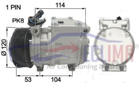 ECLIMA 121182X - COMPRESOR EQUIV DENSO 10PA15C CLAAS-JOHN DEERE-RENAULT AGR P