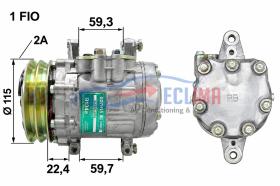 ECLIMA 121583 - COMPRESOR SANDEN SD7B10 FLANGIA 2A 115MM 12V