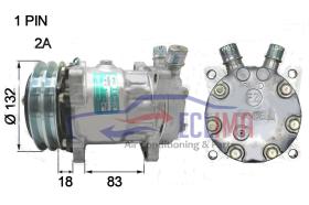 ECLIMA 121931 - COMPRESOR SANDEN SD7H15 O.RING VERT.2A 132MM 24V