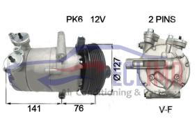 ECLIMA 121761X - COMPRESOR EQUIV VISTEON SC CITROEN-FIAT-FORD-PEUGEOT PV6 136