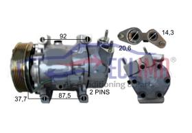 ECLIMA 121863X - COMPRESOR EQUIV SANDEN 6V12 CITROEN-PEUGEOT PV6 120MM 12V