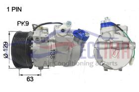 ECLIMA 121877X - COMPRESOR EQUIV DENSO 7SBU16C MERCEDES TRUCKS PV9 138MM 24V