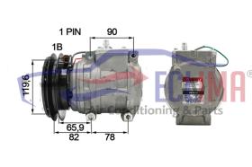 ECLIMA 121881X - COMPRESOR EQUIV 10PA15C CATERPILLAR-HITACHI-KOMATS B1 150MM