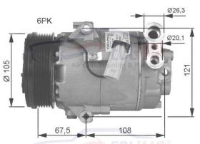 ECLIMA 121914 - COMPRESOR  DELPHI-HARRISON CVC OPEL PV6 109MM 12V