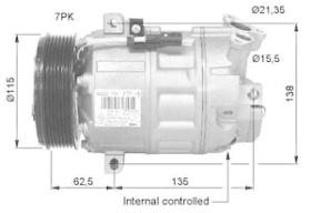 ECLIMA 121025 - COMPRESOR ZEXEL DCS-17IC GM-NISS-OP-REN-VAU PV7 119MM 12V