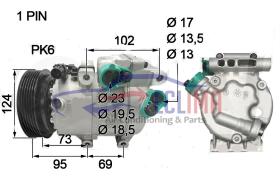 ECLIMA 120241 - COMPRESOR HALLA VS14  KIA CARENS PV6 123MM 12V