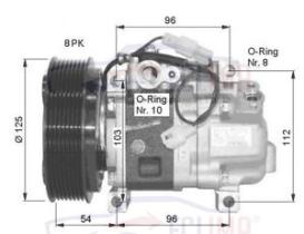 ECLIMA 122021 - COMPRESOR MAZDA 5/6 2.0 CDITD ´02 PK8 126MM 12V