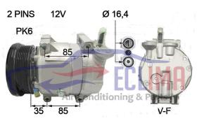 ECLIMA 121009 - COMPRESOR DAEWOO NUBIRA/KALOS/AVEO 1.4 6PK 119MM 12V