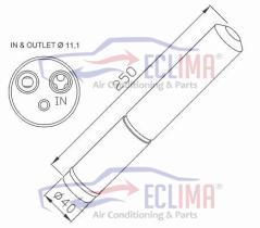 ECLIMA 161349 - FILTRO DESHIDRATADOR CITROEN C1 PEUGEOT 107 TOYOTA AYGO