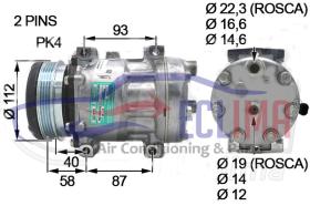 ECLIMA 121398 - COMPRESOR SANDEN SD7H15 CASE IH-CNH-NEW HOLL PV4 112M