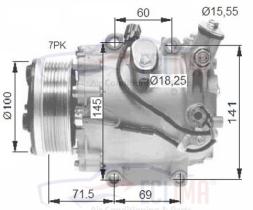 ECLIMA 120581 - COMPRESOR SANDEN TRSE09 HONDA PV7 100MM 12V