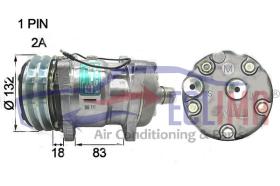 ECLIMA 121556X - COMPRESOR EQUIV SANDEN SD5H14 ROTALOCK ORIZZ. 2A 132MM 12V