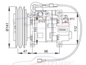 ECLIMA 122691 - COMPRESOR ORIGINAL MAZDA PREMACY 323/626 2A 141MM 12V