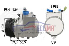 ECLIMA 121460 - COMPRESOR DELPHI HARRISON DAEWOO PV4 12V 110 MM BRIDA