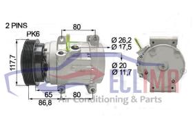 ECLIMA 121055 - COMPRESOR.CAPTIVA 2.0VCDI  PV6 125MM