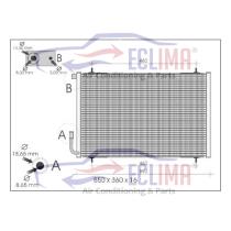 ECLIMA B01200022 - CONDENSADOR CITROEN 545x370x16