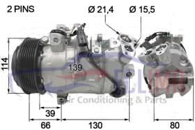 ECLIMA 121401 - COMPRESOR DENSO 6SEL14C PV7 RENAULT PV7 115MM 12V