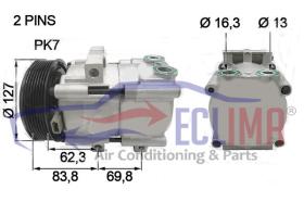 ECLIMA 121737X - COMPRESOR EQUIV VISTEON FS10 FORD PV7 130MM 12V