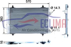 ECLIMA B01200009 - CONDENSADOR CITROEN C4 PEUGEOT 307 308 HDI