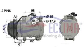 ECLIMA 121278 - COMPRESOR DENSO 10S17C MITSHUBISHI A1 134MM 12V