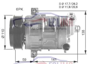 ECLIMA 121902 - COMPRESOR DENSO 5SL12C FIAT PV6 115MM 12V