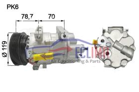 ECLIMA 121849 - COMPRESOR SANDEN SD7V16 CITROEN PSA PV6 120MM 12V