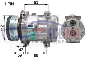 ECLIMA 121987 - COMPRESOR SANDEN SD7H15 AGCO - MASSEY FERGUSON PV4 112MM 12V