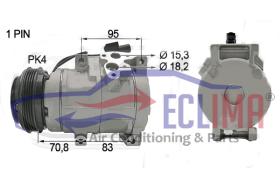 ECLIMA 122028X - COMPRESOR EQUIV DENSO 10S20C KIA PV4 110MM 12V