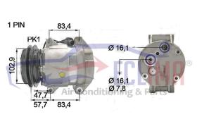 ECLIMA 121067X - COMPRESOR EQUIV DELPHI HYUNDAI HL770-7 1A 130MM 24V