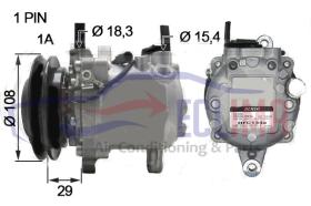 ECLIMA 122864 - COMPRESOR DENSO SVO6E 1A 12V  110MM KUBOTA