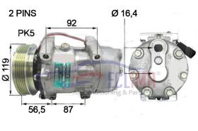 ECLIMA 121661 - COMPRESOR  SANDEN 7H15 RENAULT TRUCKS 5PK 120MM 24V