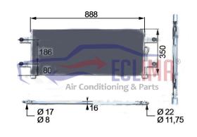 ECLIMA B01200113 - CONDENSADOR MERCEDES TRUCKS ACTROS ,ANT