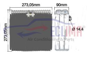 ECLIMA 166202 - EVAPORADOR KOMATSU 270X270X90  PC160 PC180 PC210 PC240 PC290