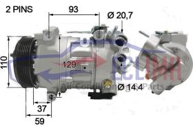 ECLIMA 122055X - COMPRESOR EQV 5SEL12C C4 DS4 308 1.6HDI PV6 119MM 12V TIPO S