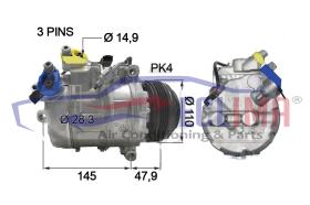 ECLIMA 122235X - COMPRESOR EQUIV. DENSO 7SBU17C P4. BMW