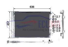 ECLIMA B01200084 - CONDENSADOR HYUNDAI HX220NL  / CASE SE