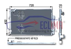 ECLIMA B01200252 - CONDENSADOR MAQ. VOLVO EC240B-290-4809D