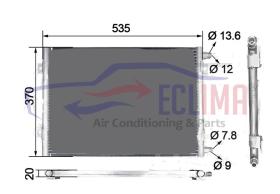 ECLIMA B01200058 - CONDENSADOR HYUNDAI R140 - 210 LCMG