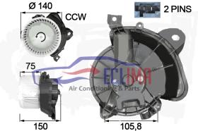 ECLIMA 40095BG - TURBINA INTERIOR FIAT PUNTO GRANDE / OPEL CORSA