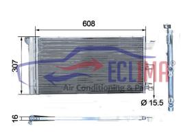 ECLIMA B01200320 - CONDENSADOR FIAT PANDA 608X311X16