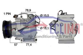 ECLIMA 122011X - COMPRESOR EQUIV. SANDEN TRSA090 PV6 101MM 12V CHRYSLER SEBRI