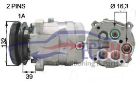 ECLIMA 122655X - COMPRESOR EQUIV DELPH V5 CATERPILLAR/VOLVO PV1 132MM 24V