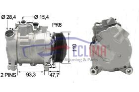 ECLIMA 121068X - COMPRESOR EQUIV. DENSO BMW 2 PINES